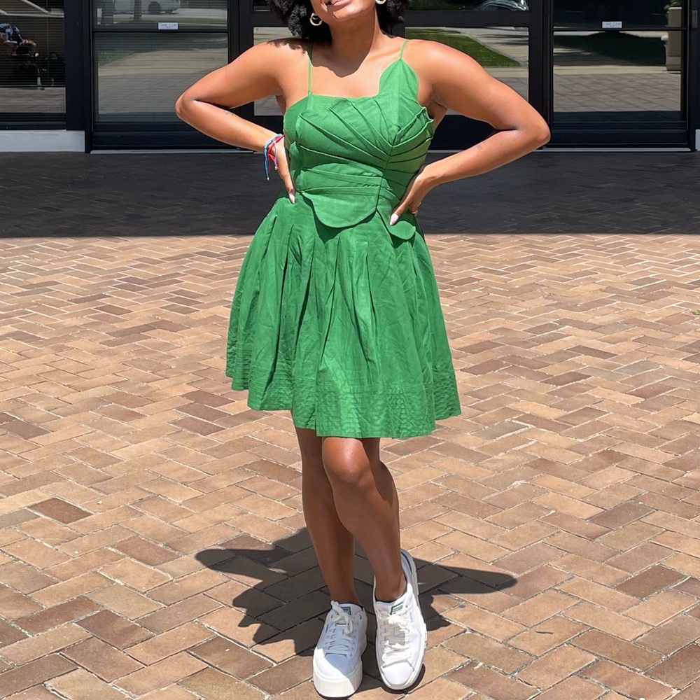Farm Rio Green Lea Mini Dress